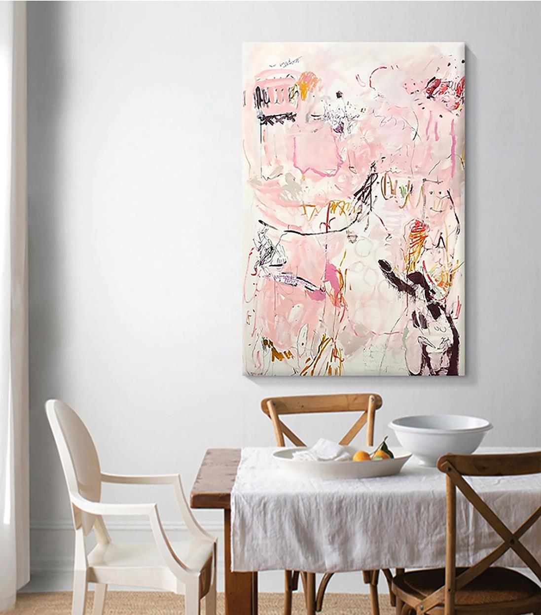 Pink Abstract modern wall art minimalism Oil Paintings